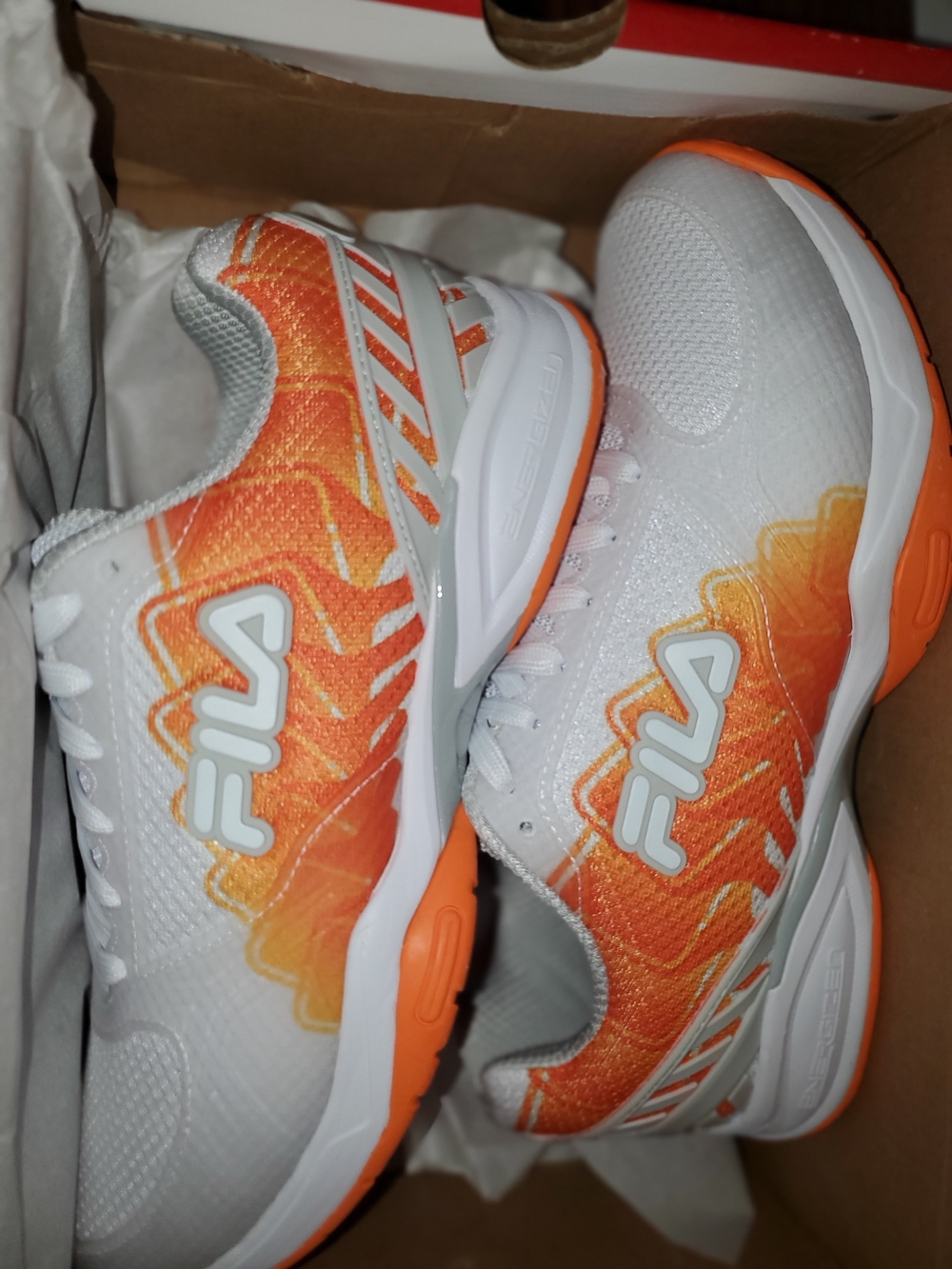 FILA Pickelball Volley Zone Orange Gradient Athletic Sneakers